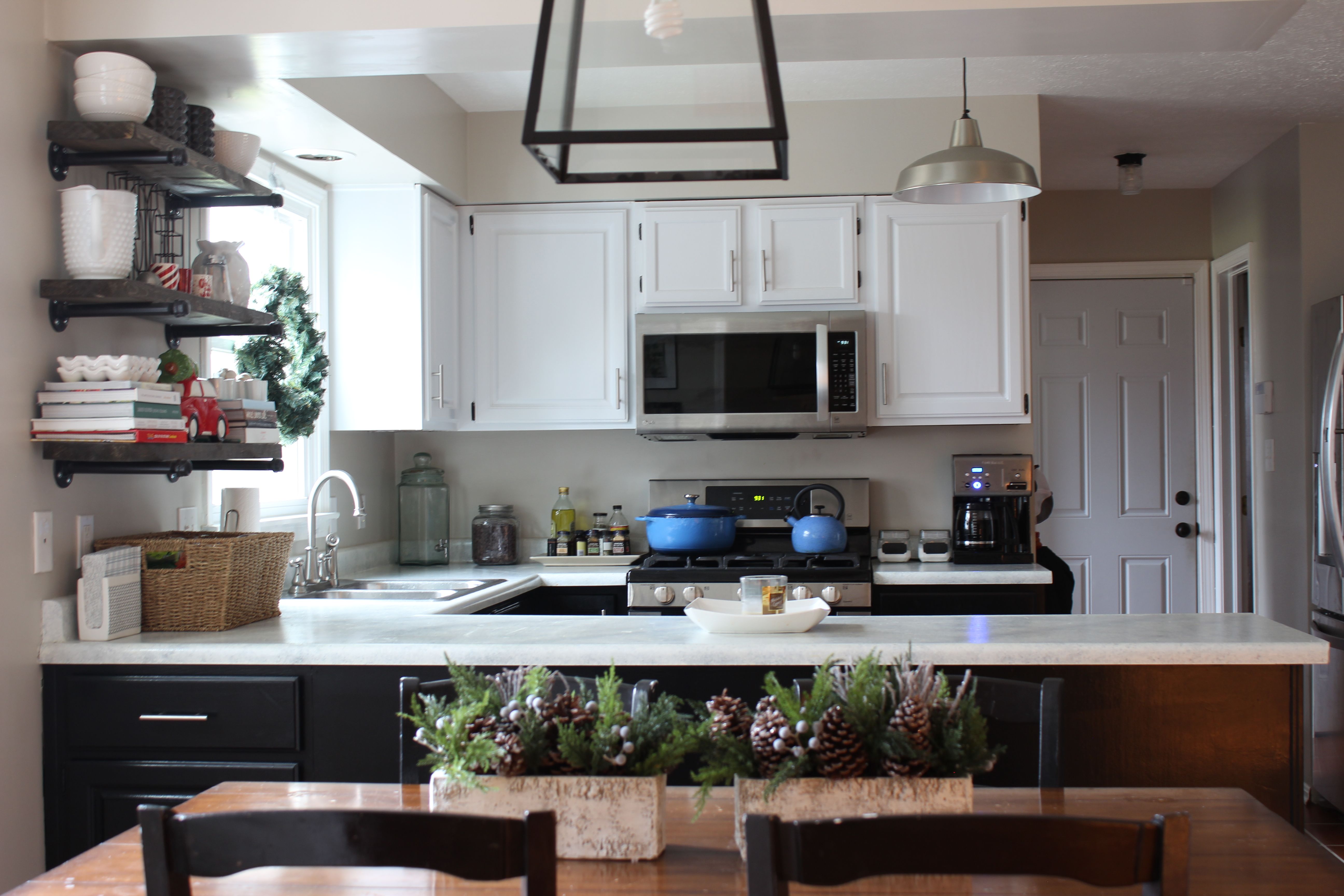 Our Kitchen Cabinets With Nuvo Cabinet Paint The Thome Home