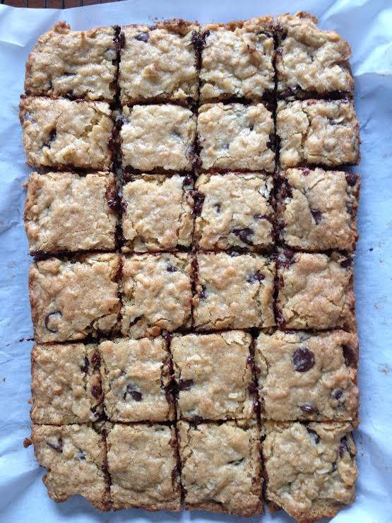 Chocolate Chip + Coconut Cookie Bars