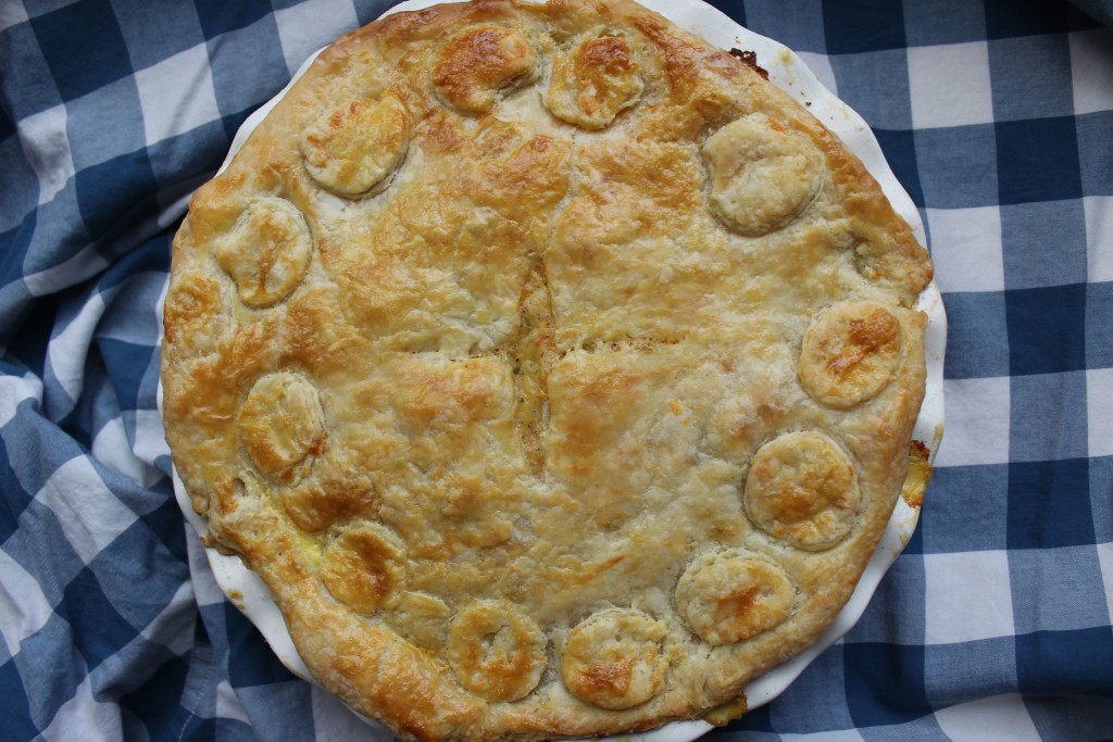 Chicken Pot Pie with a Sharp Cheddar Crust