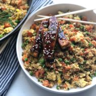 General Tso’s Tofu + Quinoa Fried Rice