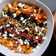 Fall Harvest Kale Salad with Candied Pumpkin Seeds and Maple Dijon Vinaigrette